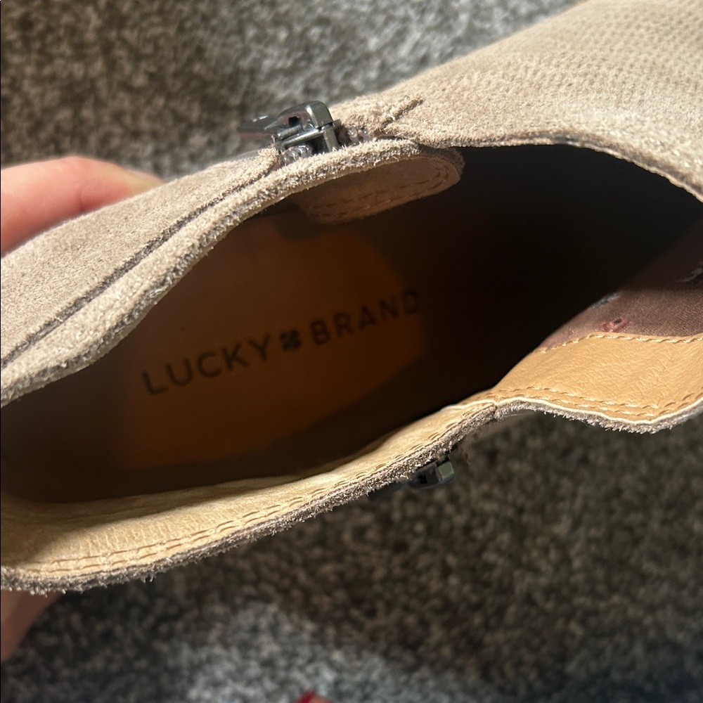 Lucky Brand Taupe Ankle Booties - Picture 2 of 5